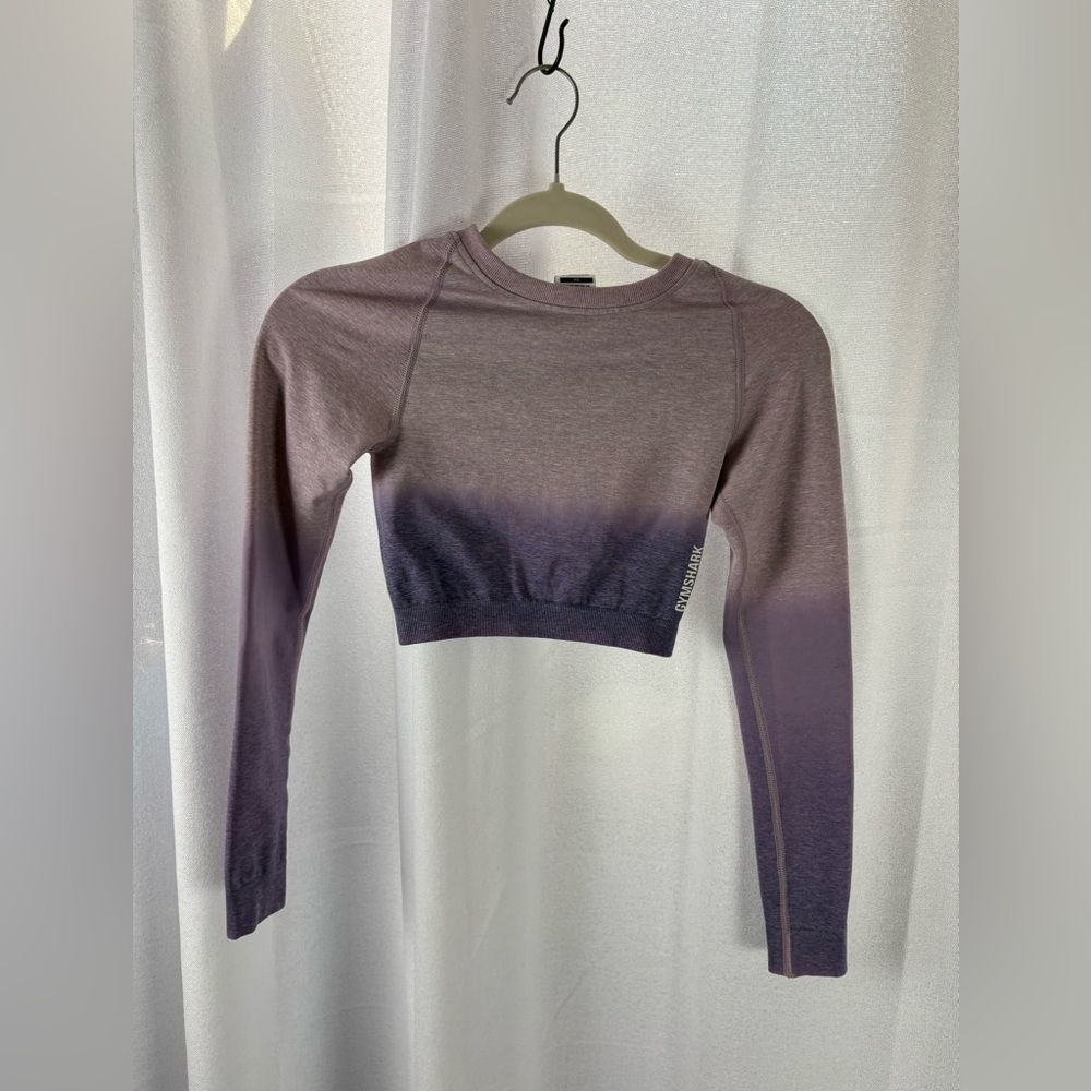 Gymshark Adapt Ombre Seamless‎ Crop Top Purple XS EUC